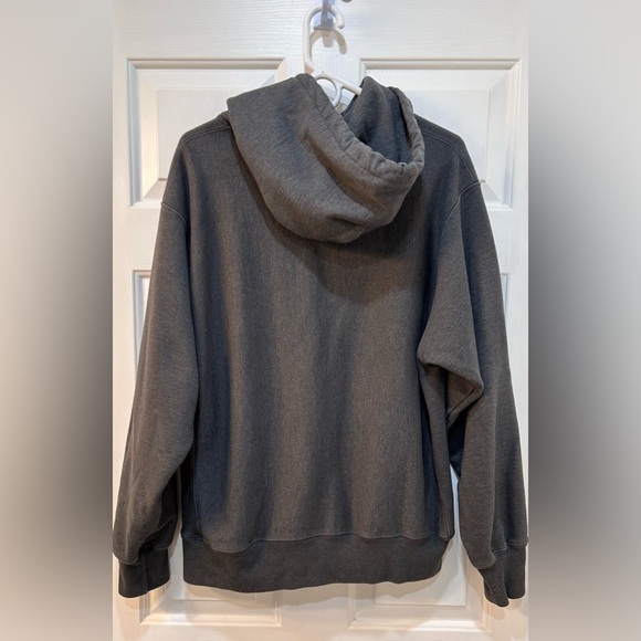 Champion Reverse Weave Dark Gray Hoodie Sz L Heavyweight Pullover Sweatshirt - Picture 2 of 10